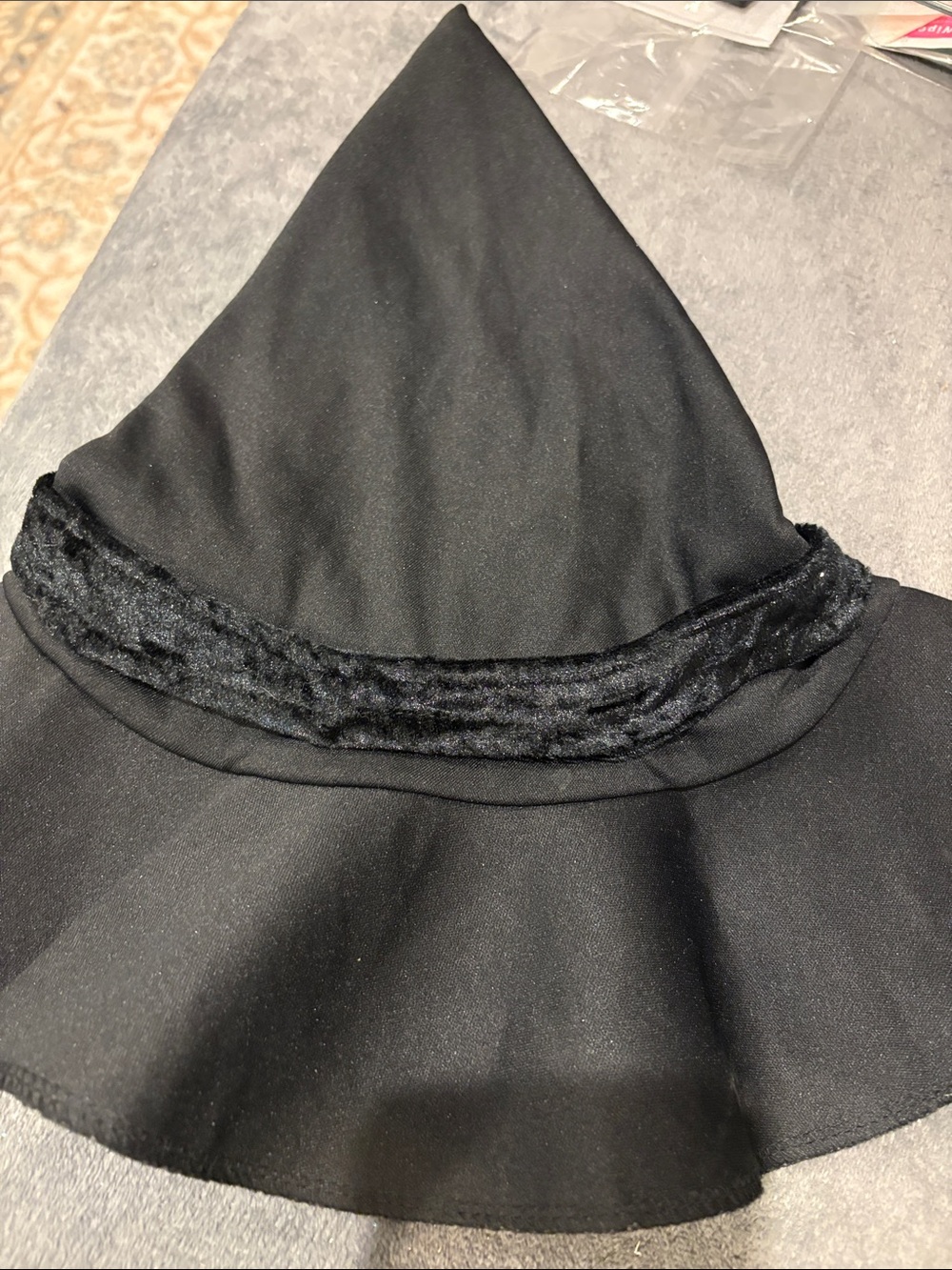 Kids Black Hooded Cape with Faux-Fur Trim